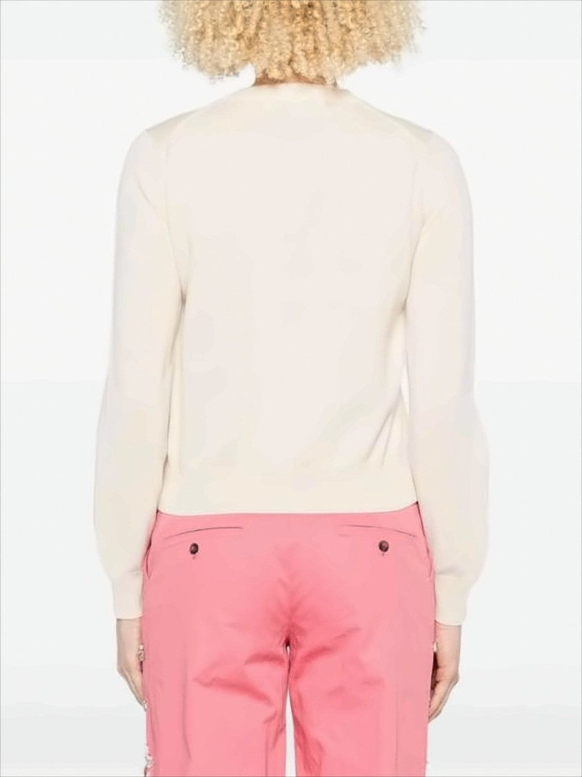 Maison Kitsuné Merino Wool Cardigan With Embroidered Fox Motif