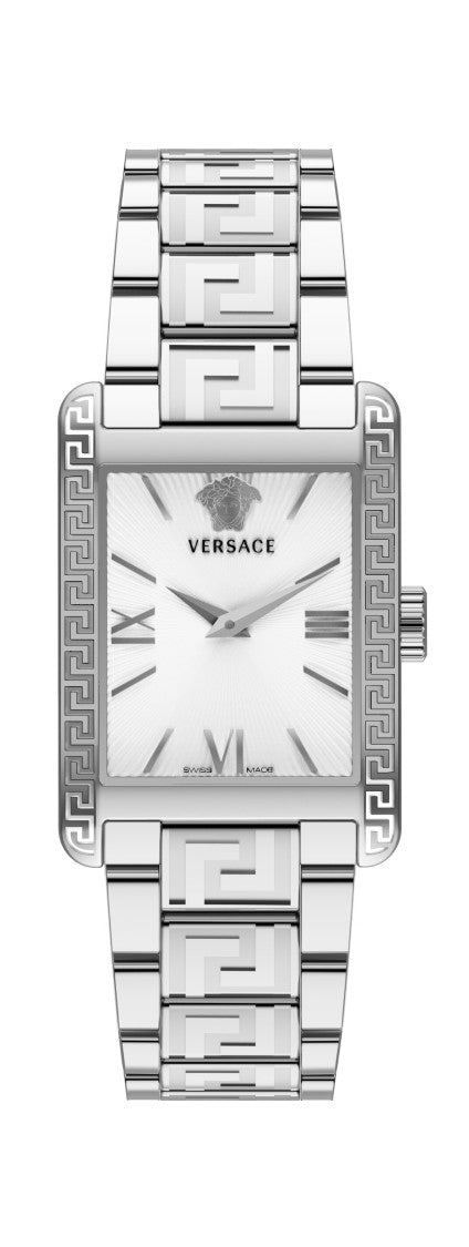 Versace Tonneau Lady 45Mm Women's Gold-Tone Silver Dial Swiss Quartz Watch