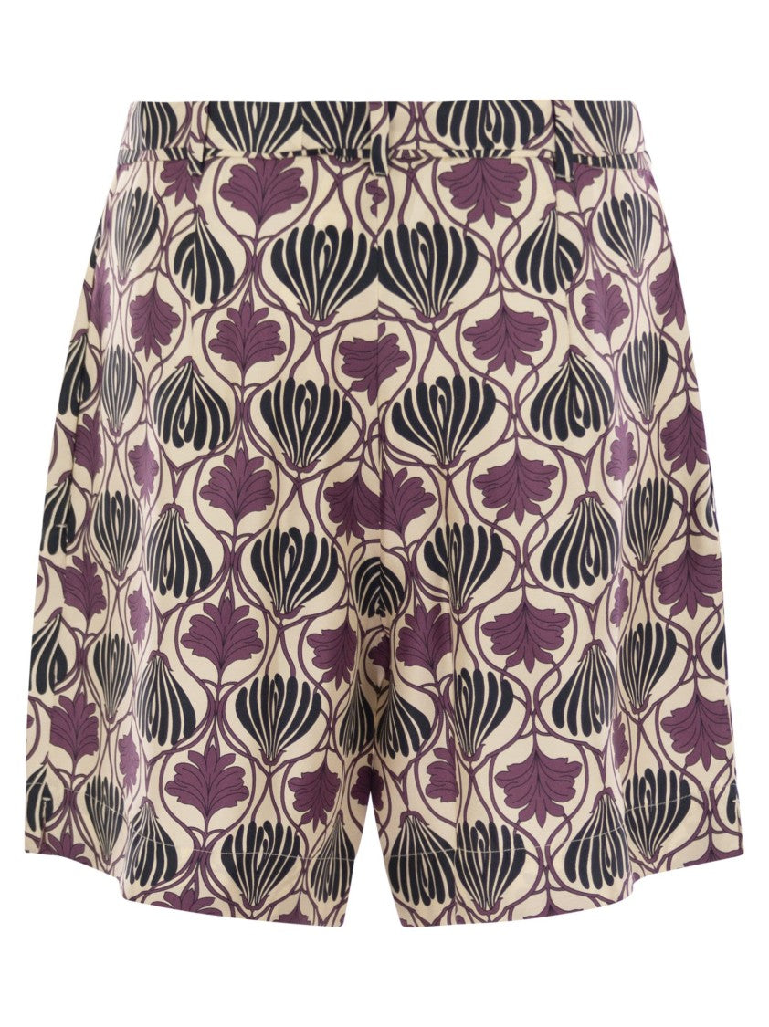 Max Mara Metello - Printed Silk Fluid Short Trousers