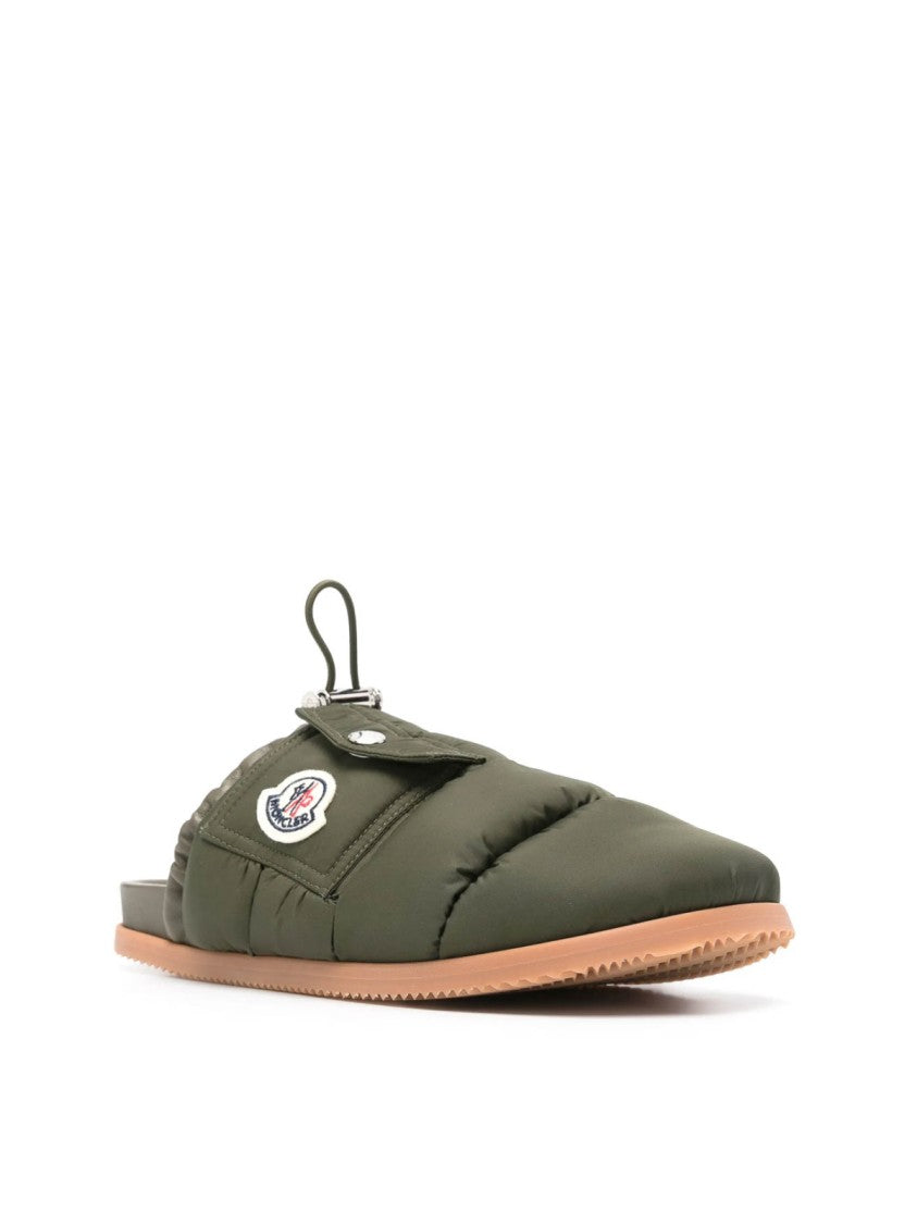 Moncler Mon Pocket Logo Patch Padded Down Mules