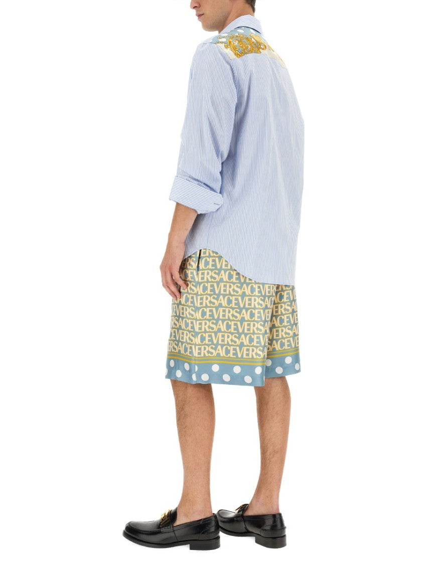 Versace Seashell Baroque Striped Shirt