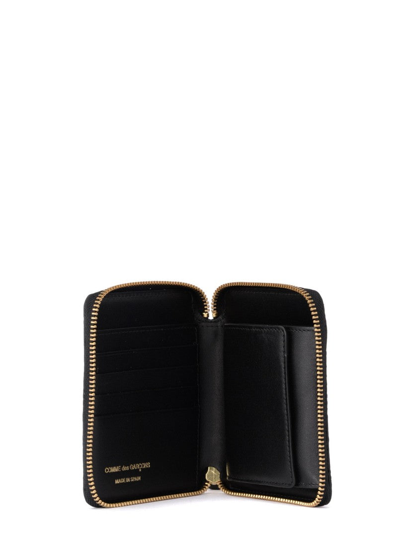 Comme Des Garçons Black Embossed Calf Leather Wallet