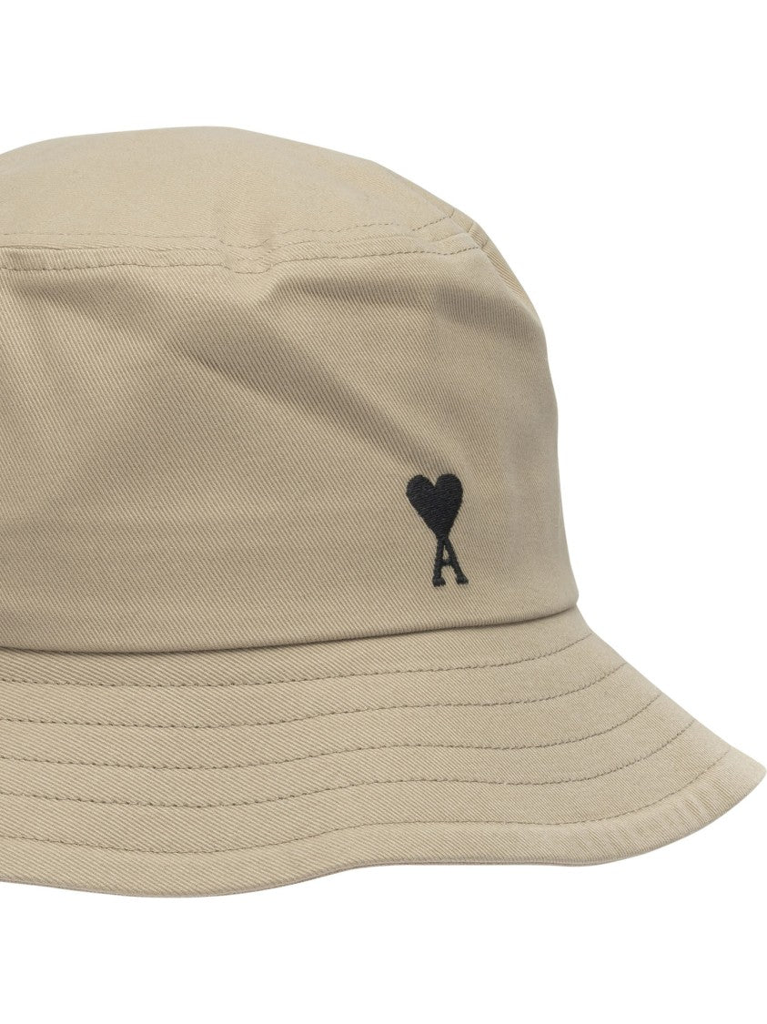 Ami Paris Beige Cotton Bucket Hat