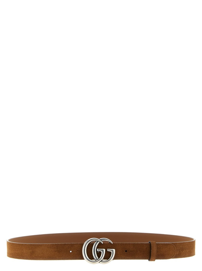 Gucci Suede Gg Marmont Belt