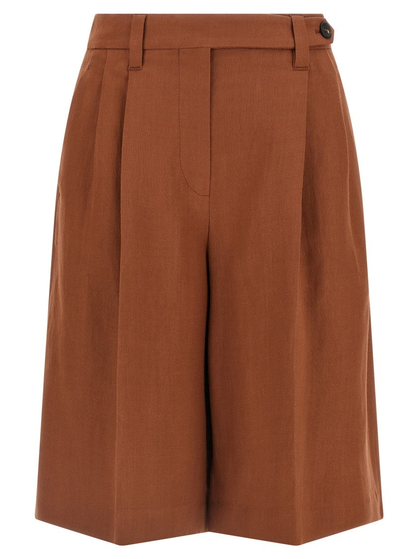 Brunello Cucinelli 'Sartorial' Viscose And Linen Bermuda Shorts