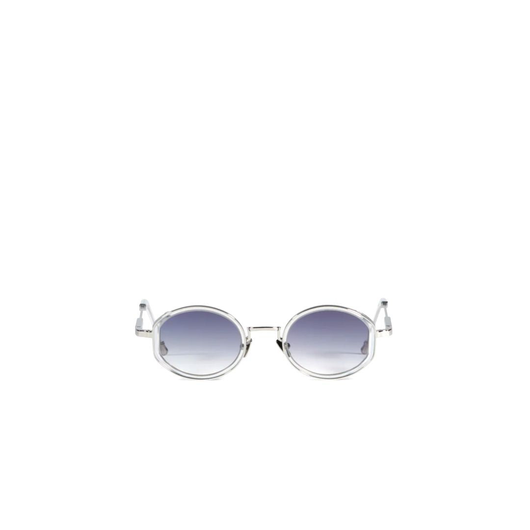 John Dalia Jared Octagonal Gradient Tint Sunglasses With Silver Metal Frame