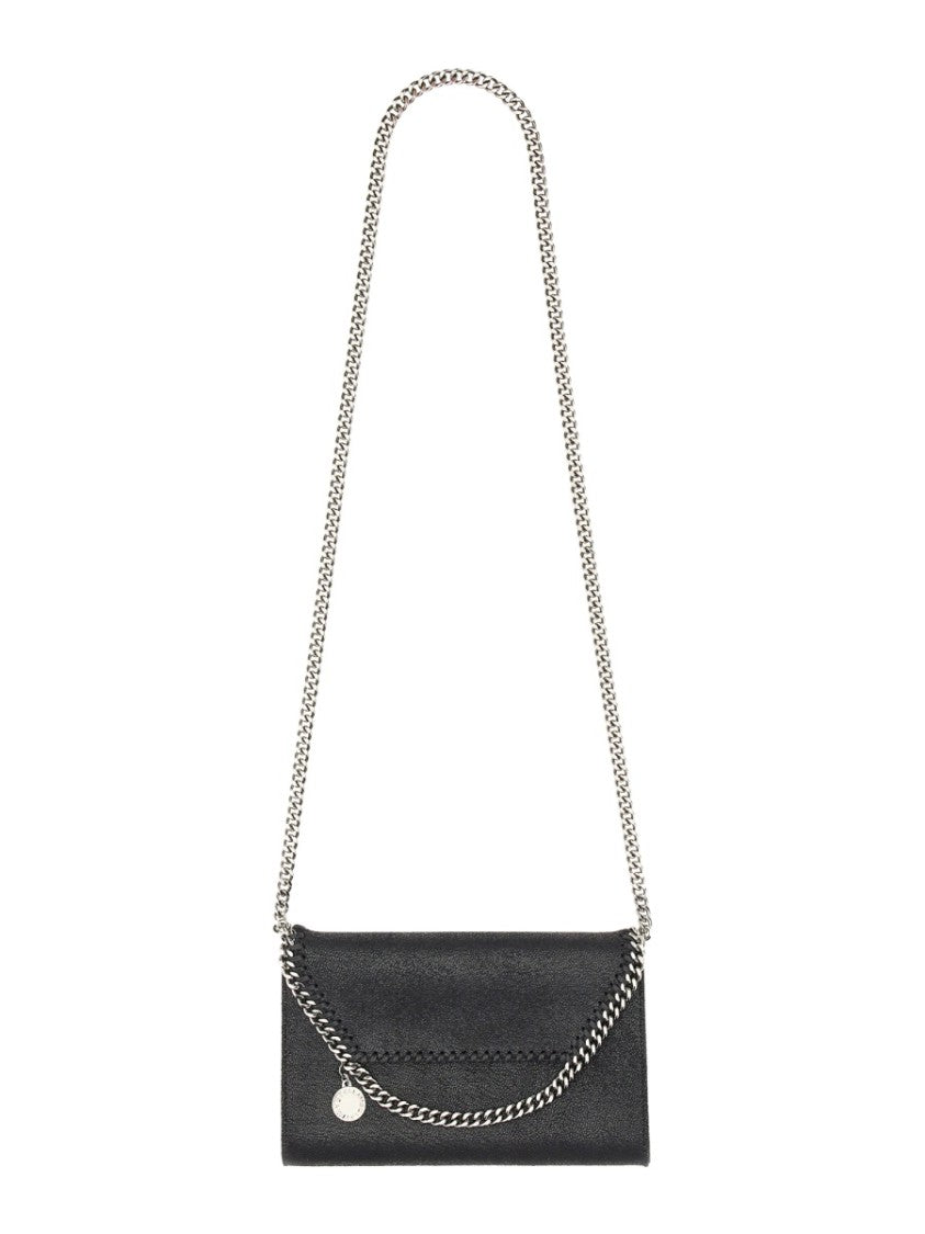 Stella Mccartney Black Textured Mini Chain Shoulder Bag