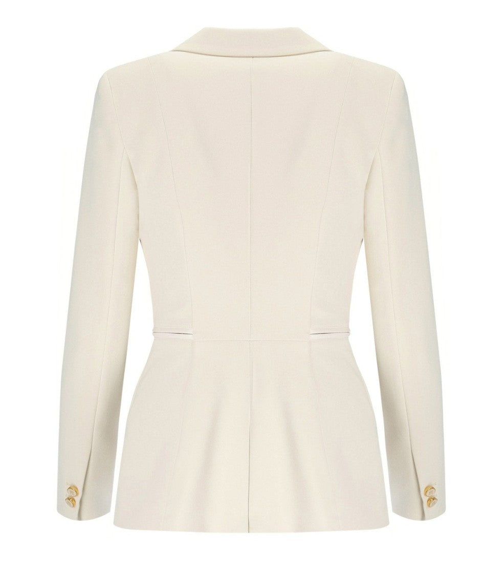 Elisabetta Franchi Milk Double-Breasted Blazer