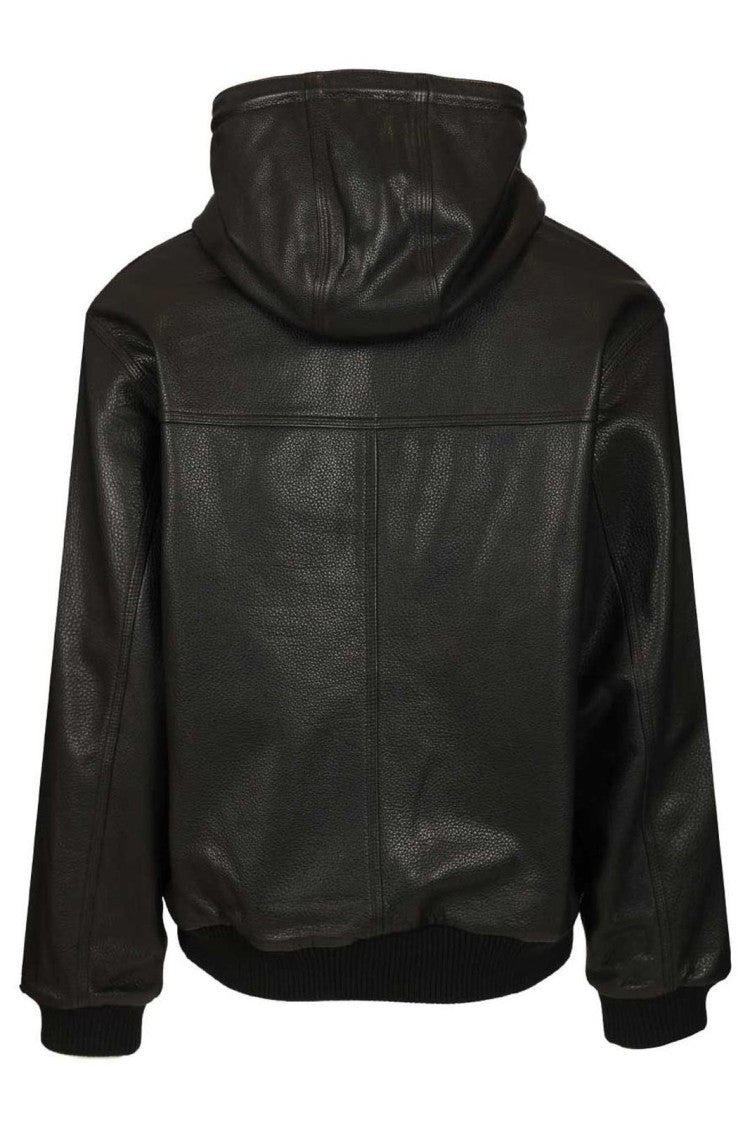 Carhartt Wip Smooth Black Leather Jacket