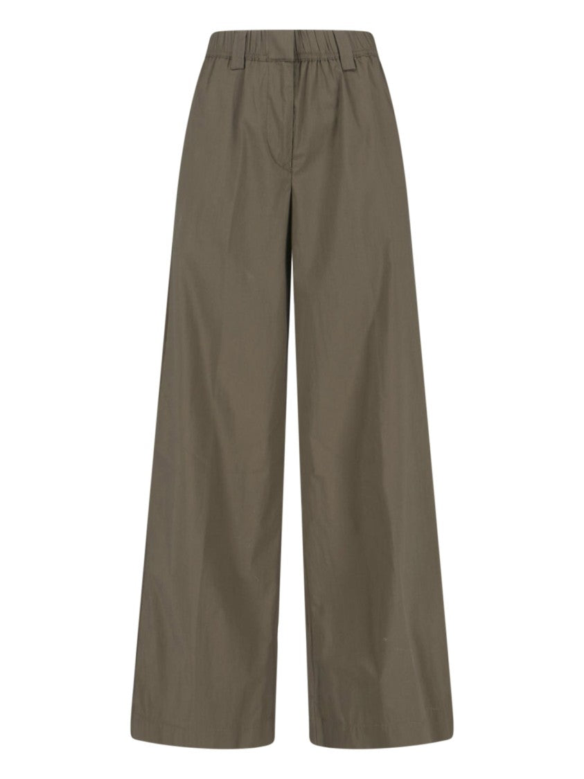 Aspesi Wide Cotton Blend Trousers – Green