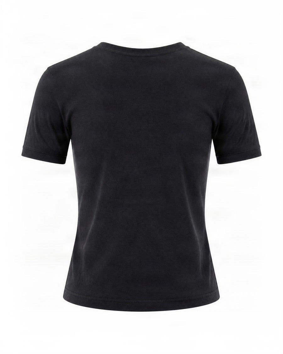 Fiorucci Black Cherub Print Cotton T-Shirt