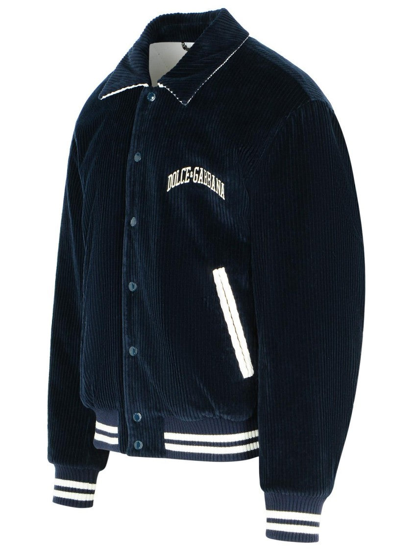 Dolce & Gabbana Navy Cotton Bomber Jacket