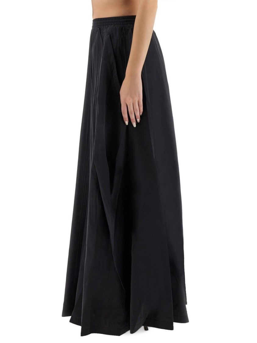 Balenciaga Voluminous Black Maxi Skirt With Gathered Waistband