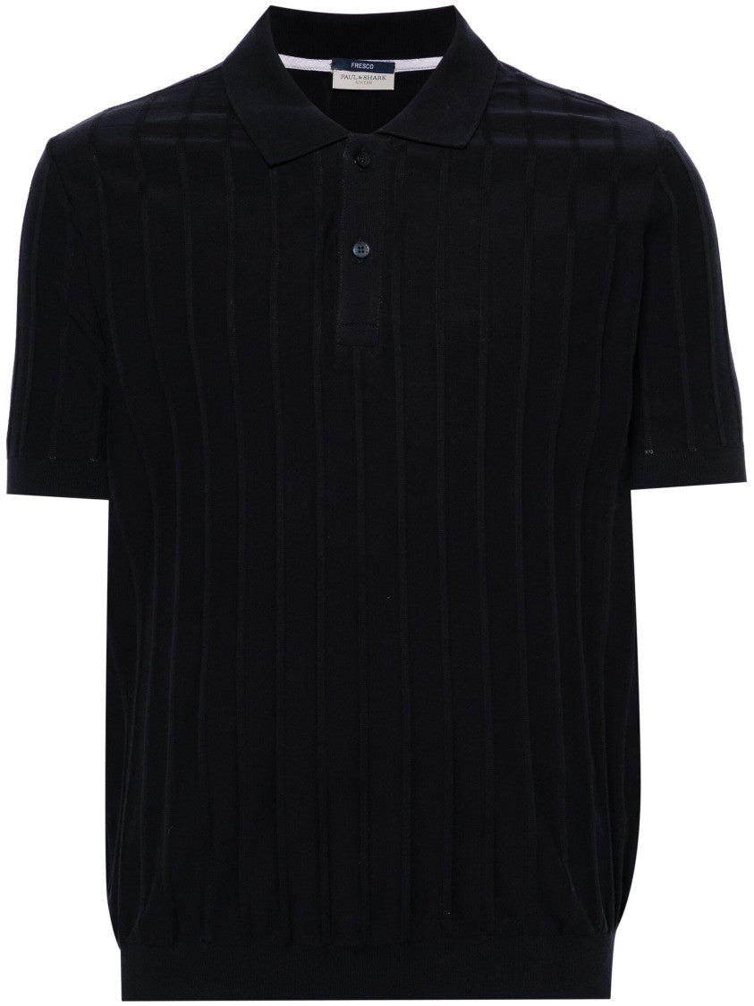 Paul & Shark Knitted Texture Short Sleeve Polo Shirt