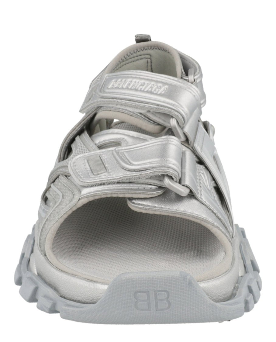 Balenciaga Sporty Track Sandals With Caged Design And Embossed Logo