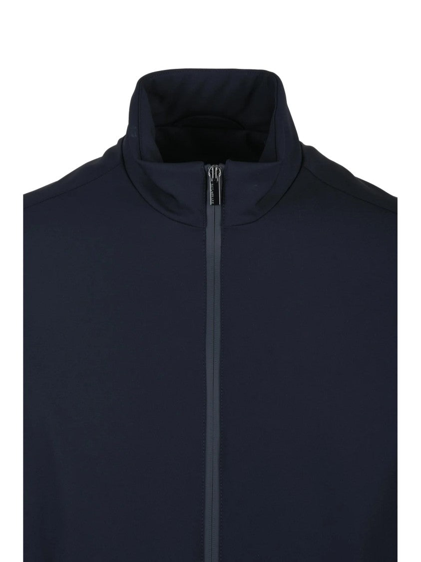Paul & Shark Lined Softshell Jacket With High Collar And Zip Closure