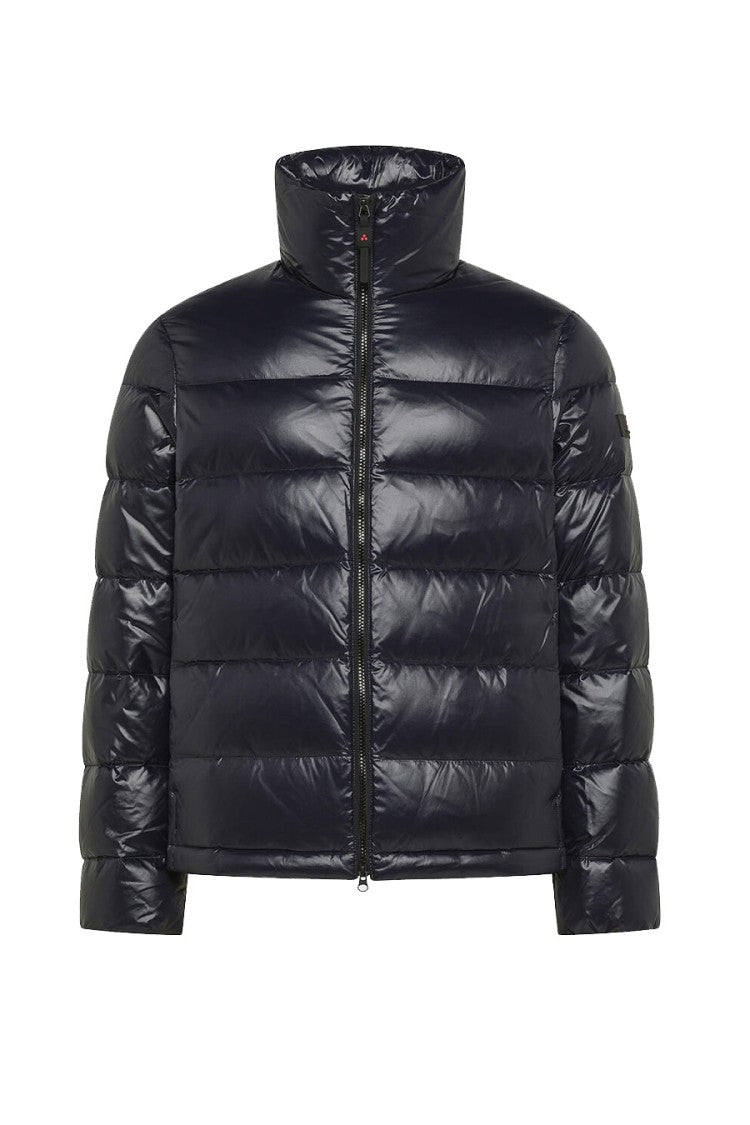 Peuterey Black Glossy Stand-Collar Down Puffer Jacket