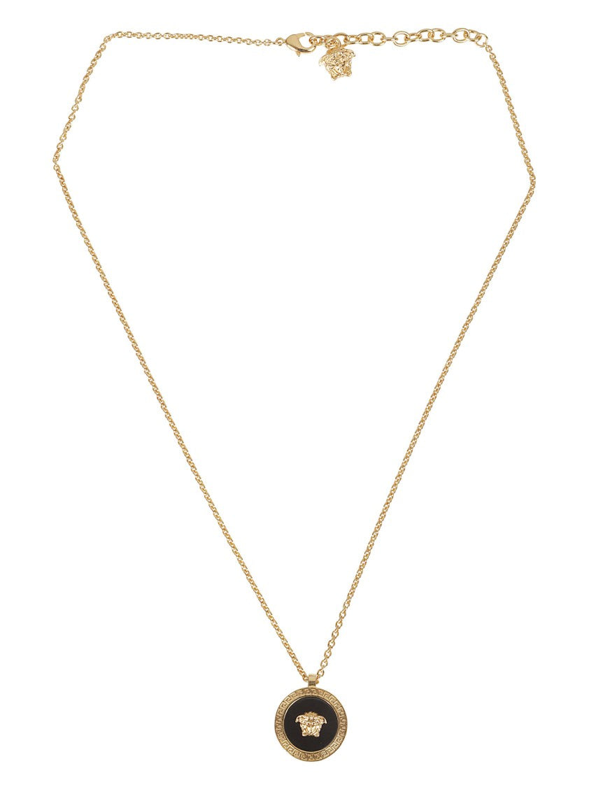 Versace Adjustable Chain Necklace With Medusa Charm And Gold-Tone Finish