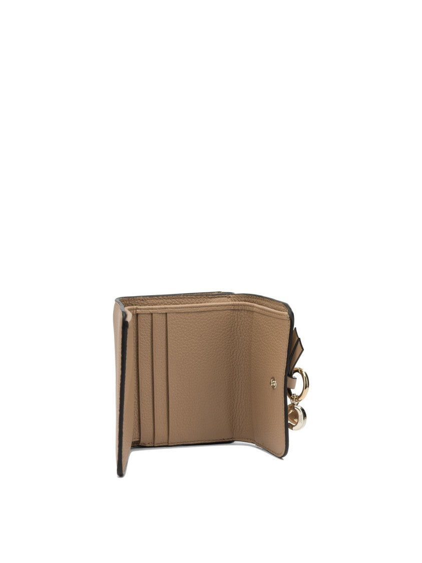 Chloé Textured Leather Wallet With Gold-Tone Accents