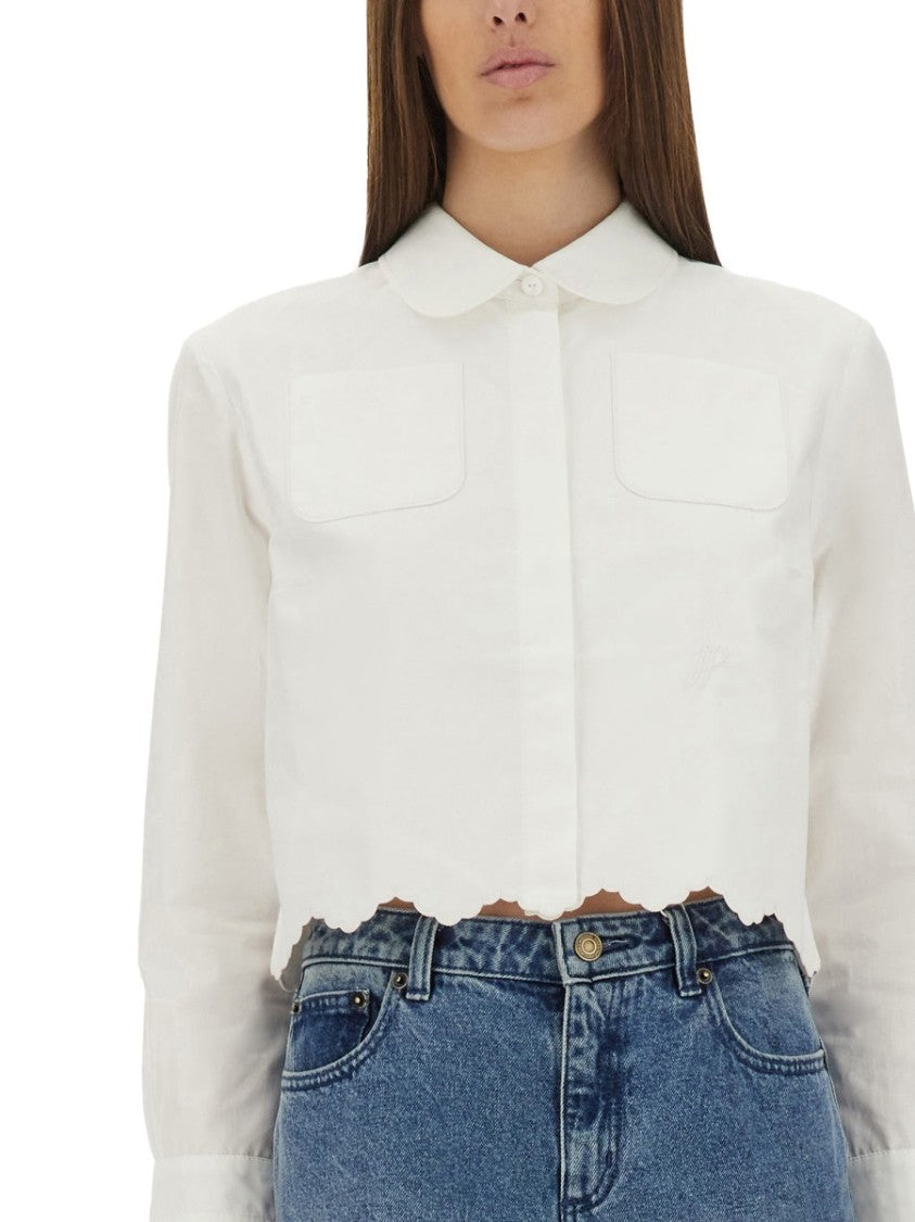 Patou Short Scalloped Poplin Shirt
