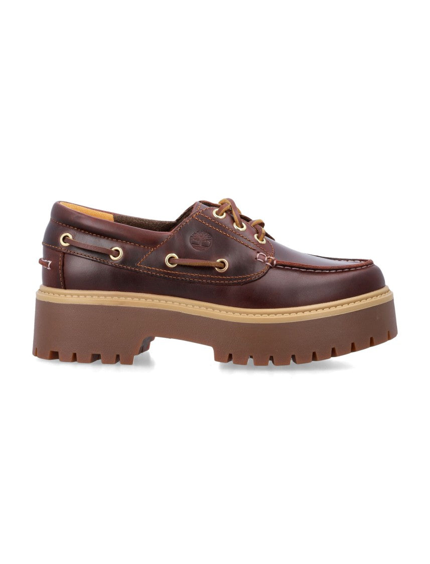 Timberland Stone Street Women’S Dark Brown Platform Boat Shoe