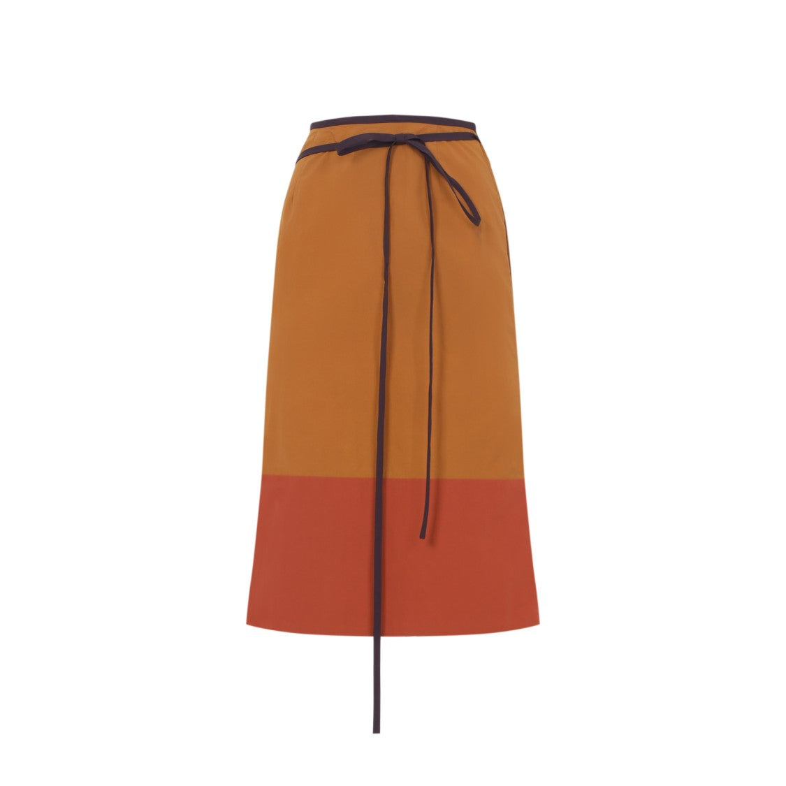 Saint Laurent Two-Tone Midi Skirt With Wrap Style