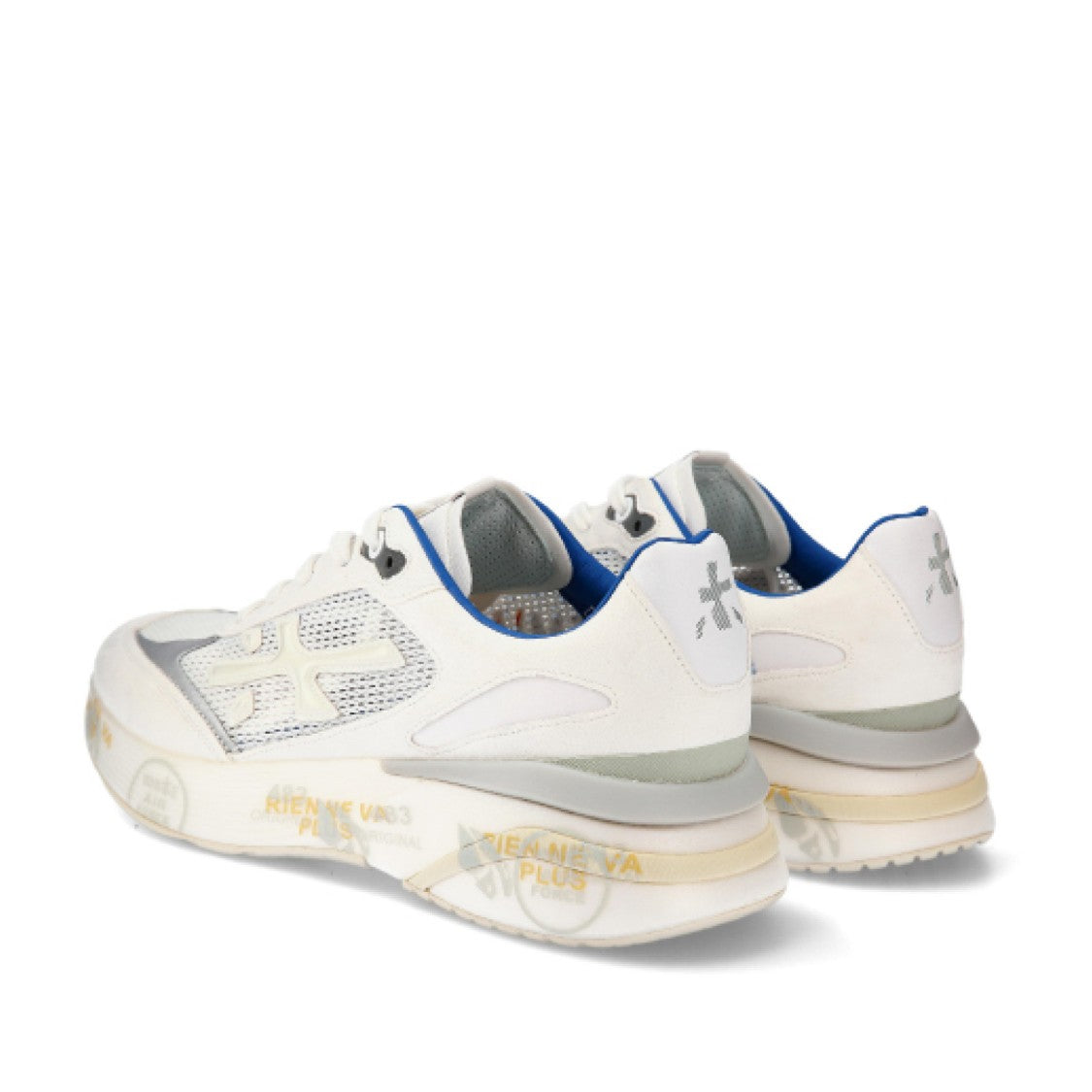 Premiata White Moerun Suede And Mesh Sneakers