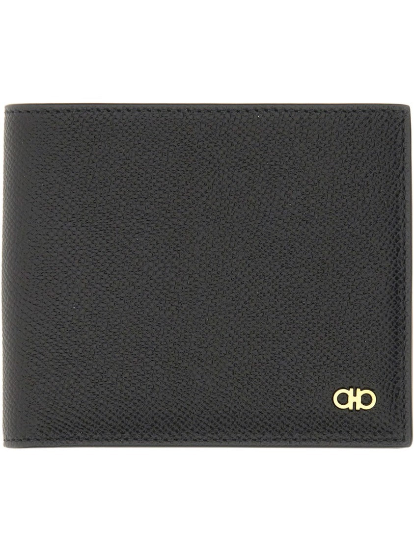 Ferragamo Gancini Wallet With Textured Finish