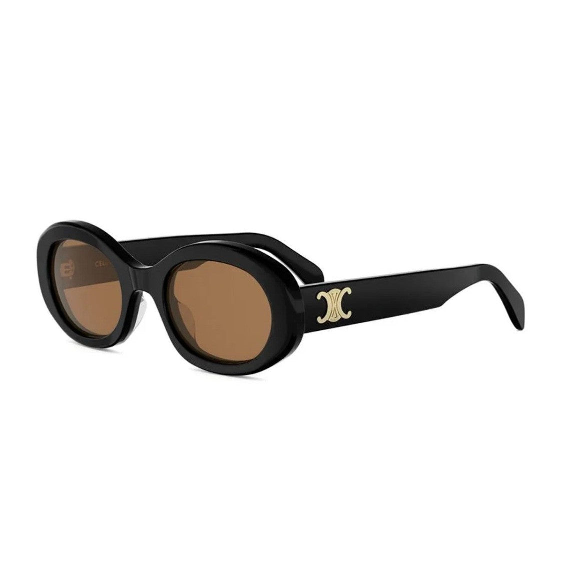 Celine Black Triomphe Cl40194u Acetate Oval Sunglasses