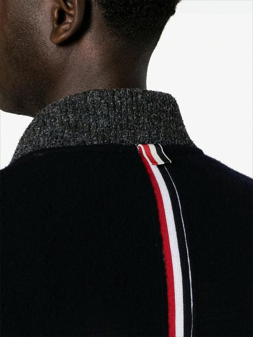 Thom Browne Tricolor Stripe Wool Bomber Jacket