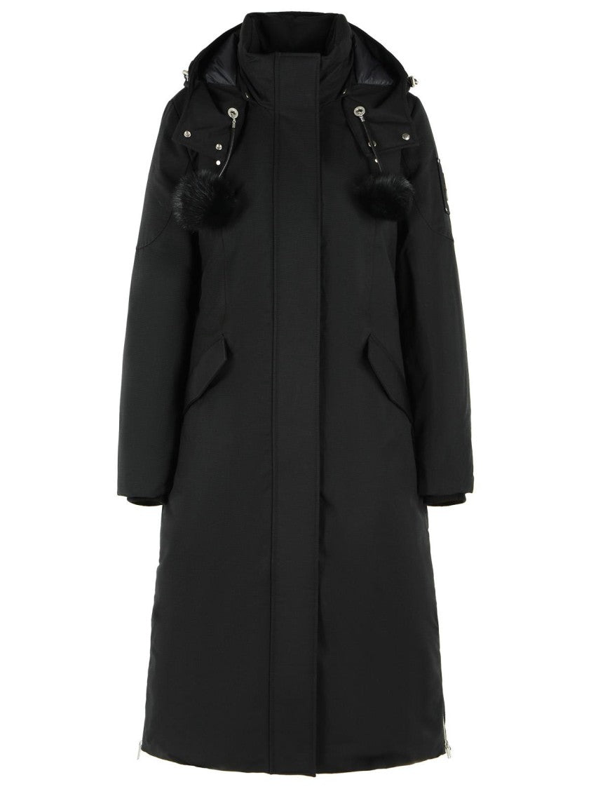 Moose Knuckles 'Original Stirling' Long Parka In Black Cotton Blend