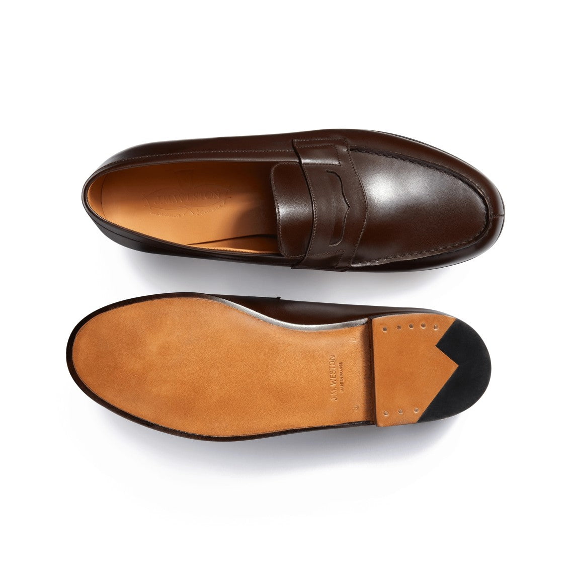 J.M. Weston Penny Strap Calf Leather Loafer