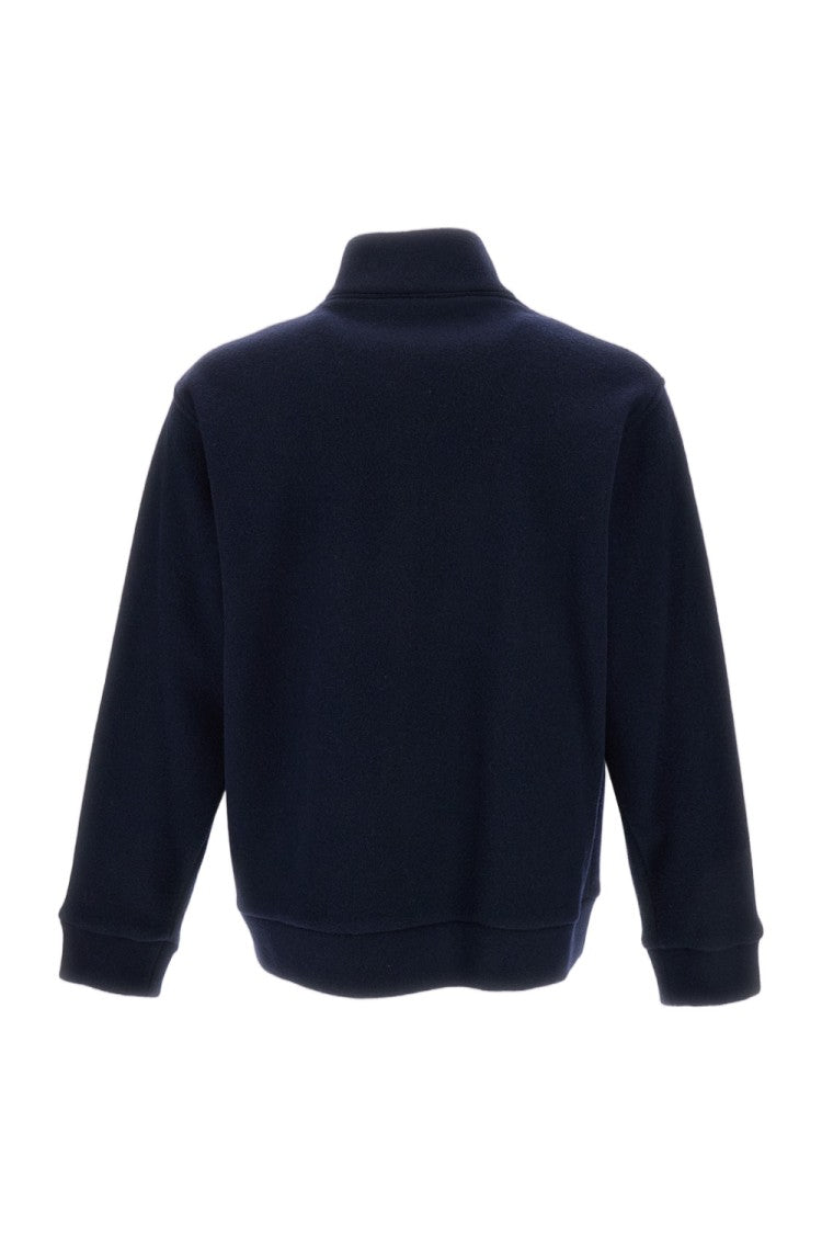 Barena Navy Blue Double-Blend Wool Jersey Blouson Jacket