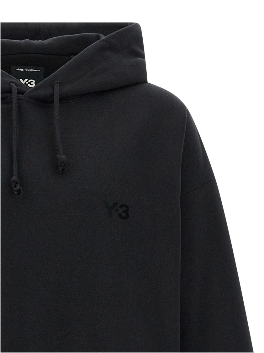 Y-3 Relaxed-Fit Black Hoodie With Subtle Front Logo And Side Pockets