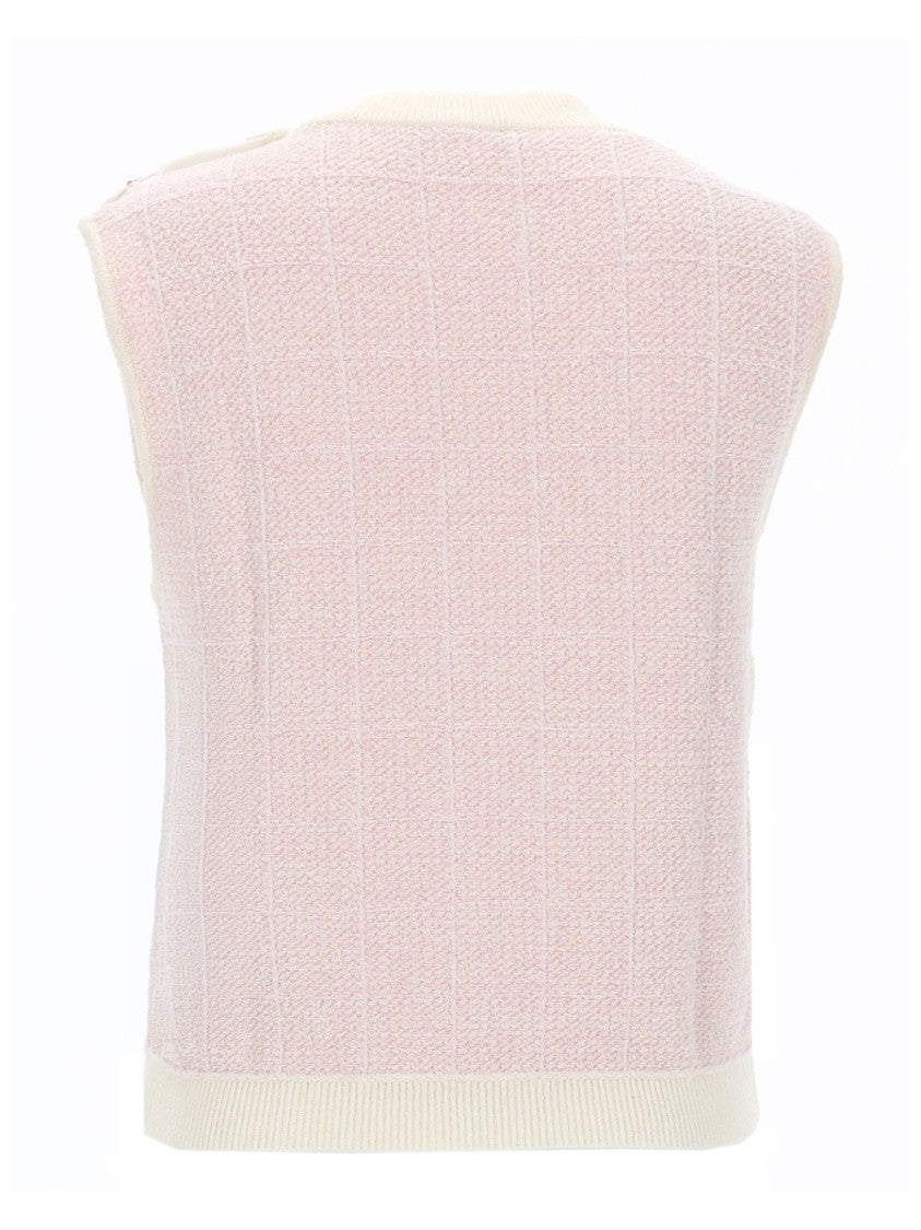 Balmain Sleeveless Jewel Button Knit Tank Top