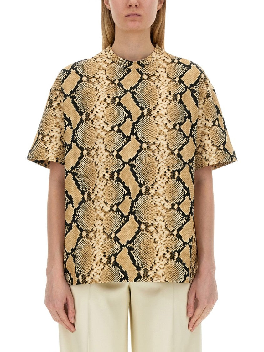 Jil Sander Relaxed Fit T-Shirt With Snake Skin Motif