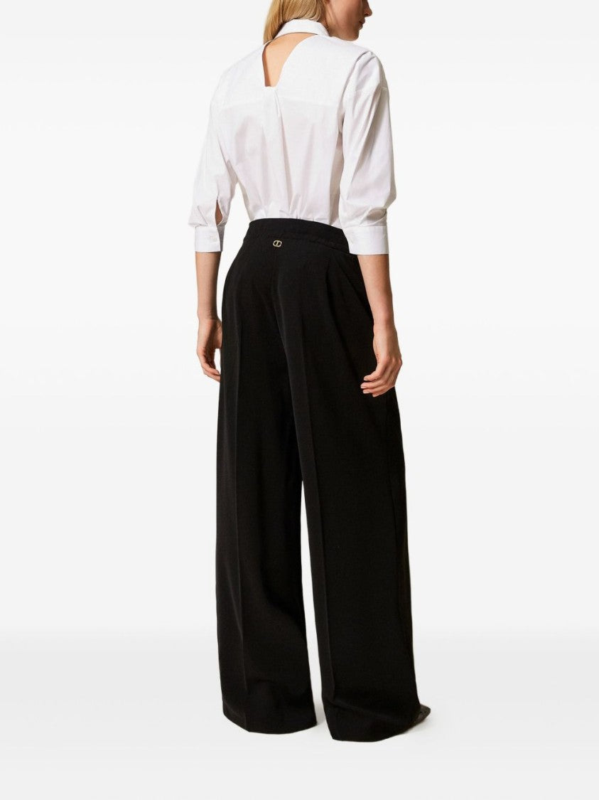 Twin-Set Wide-Leg Trousers With High Waist