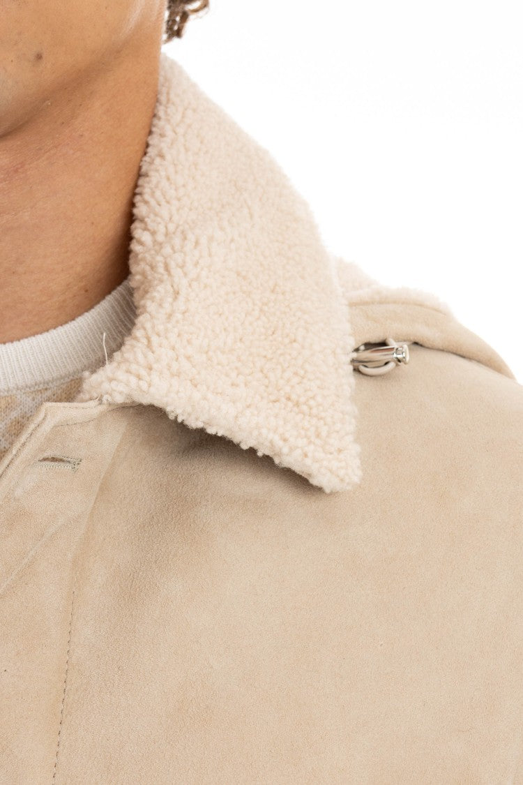 Eleventy Shearling Coat With Detachable Hood