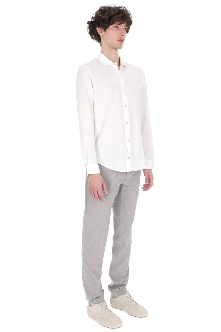Eleventy White Cotton Jersey Casual Shirt
