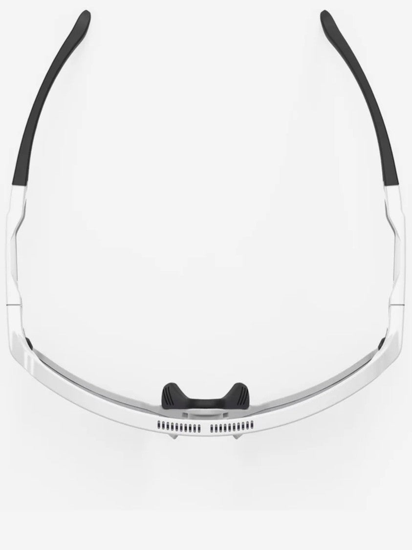 Rudy Project Bold Angular Sunglasses With White Frame And Light Purple Lenses