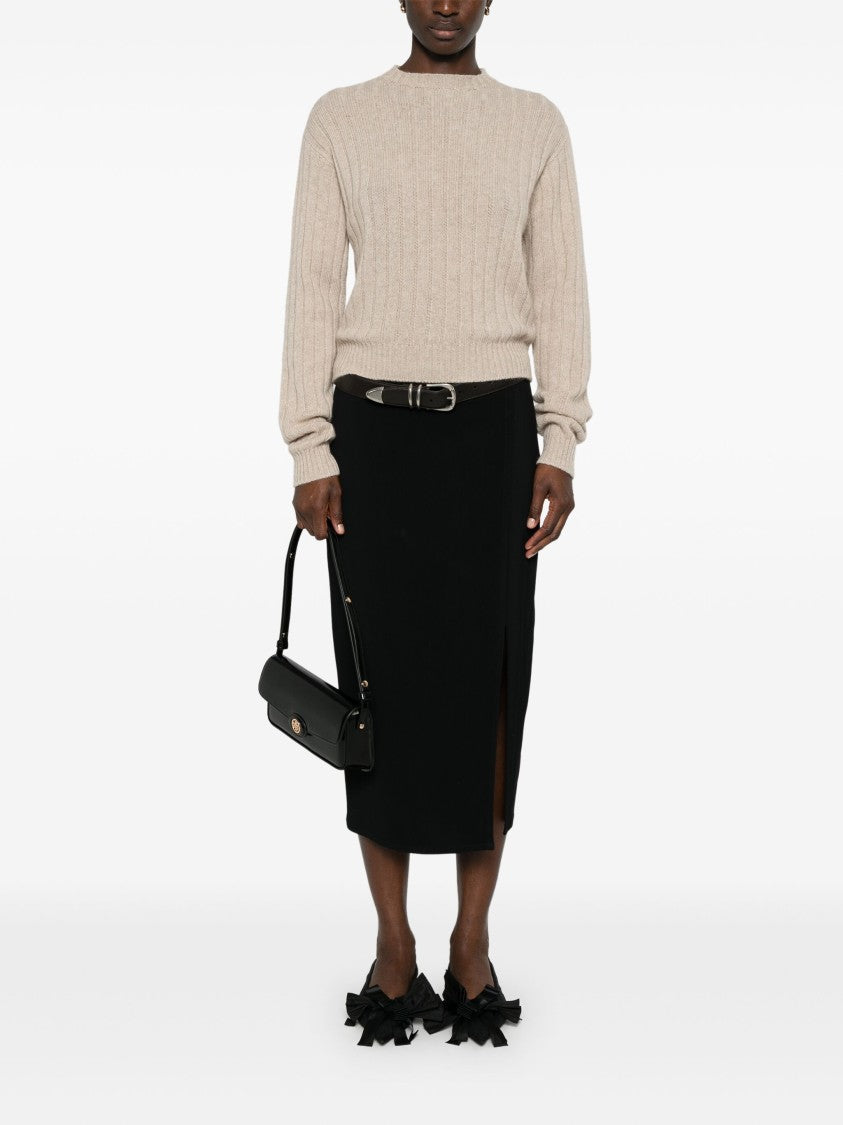 Prada Regenerated Cashmere Cropped Ribbed Sweater