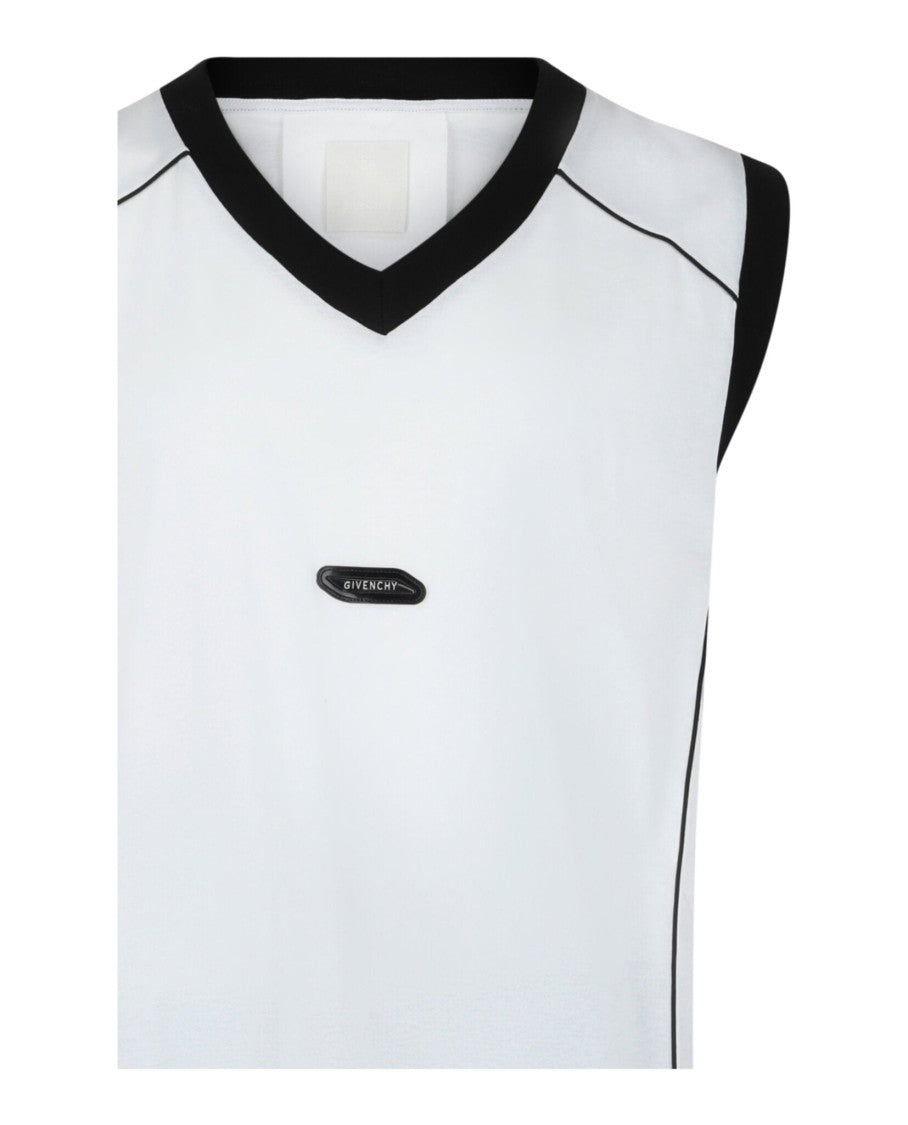 Givenchy V-Neck Basketball Jersey With Gel Logo Detail