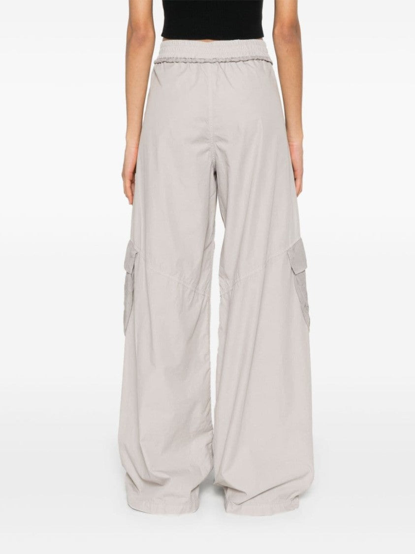 Iceberg Grey Cotton Shell Trousers With Logo