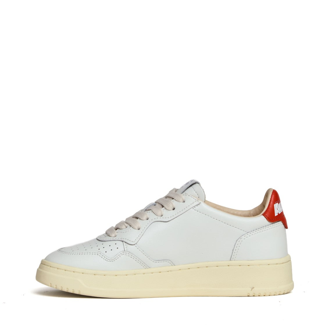 Autry White Spicy Orange Leather Medalist Low Sneakers