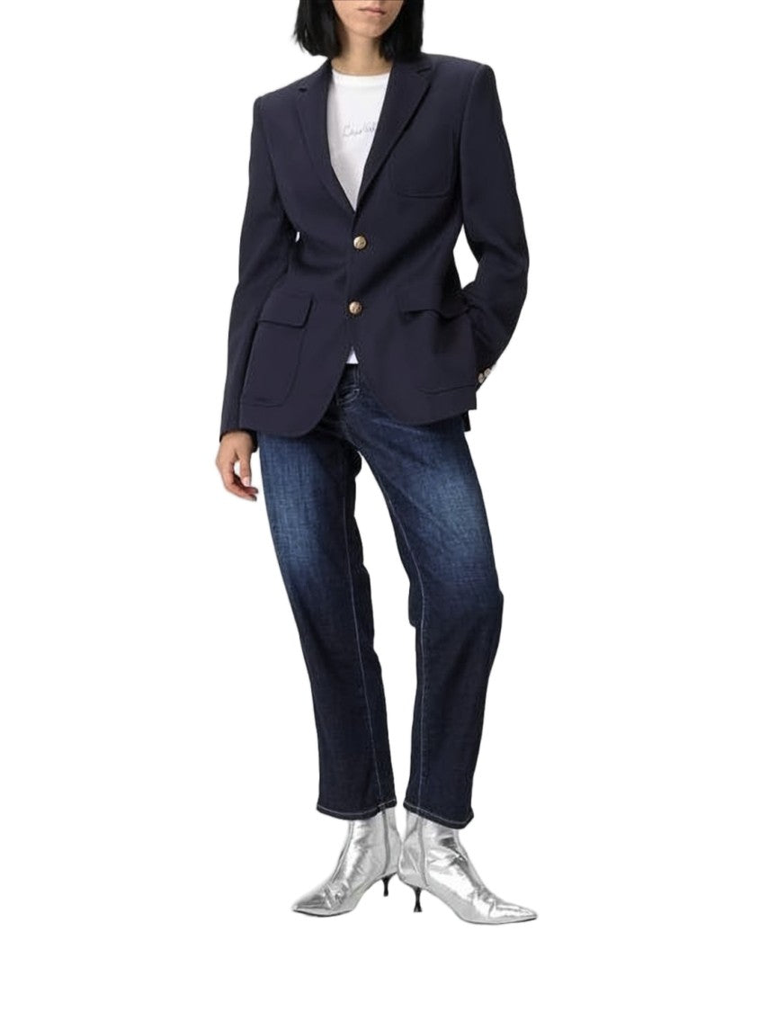 Dsquared2 Mid-Rise Indigo Denim Pants With Straight-Leg Silhouette