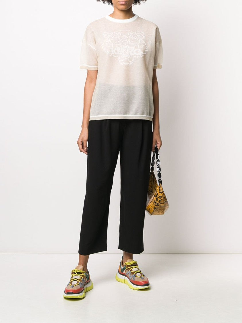 Kenzo Tiger Logo Mesh Knitted T-Shirt