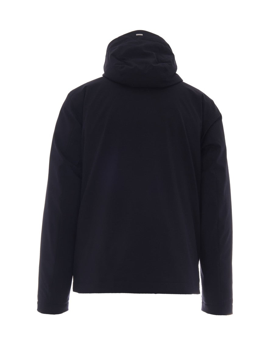 Herno Regular Fit Blue Herno Jacket With Adjustable Hood