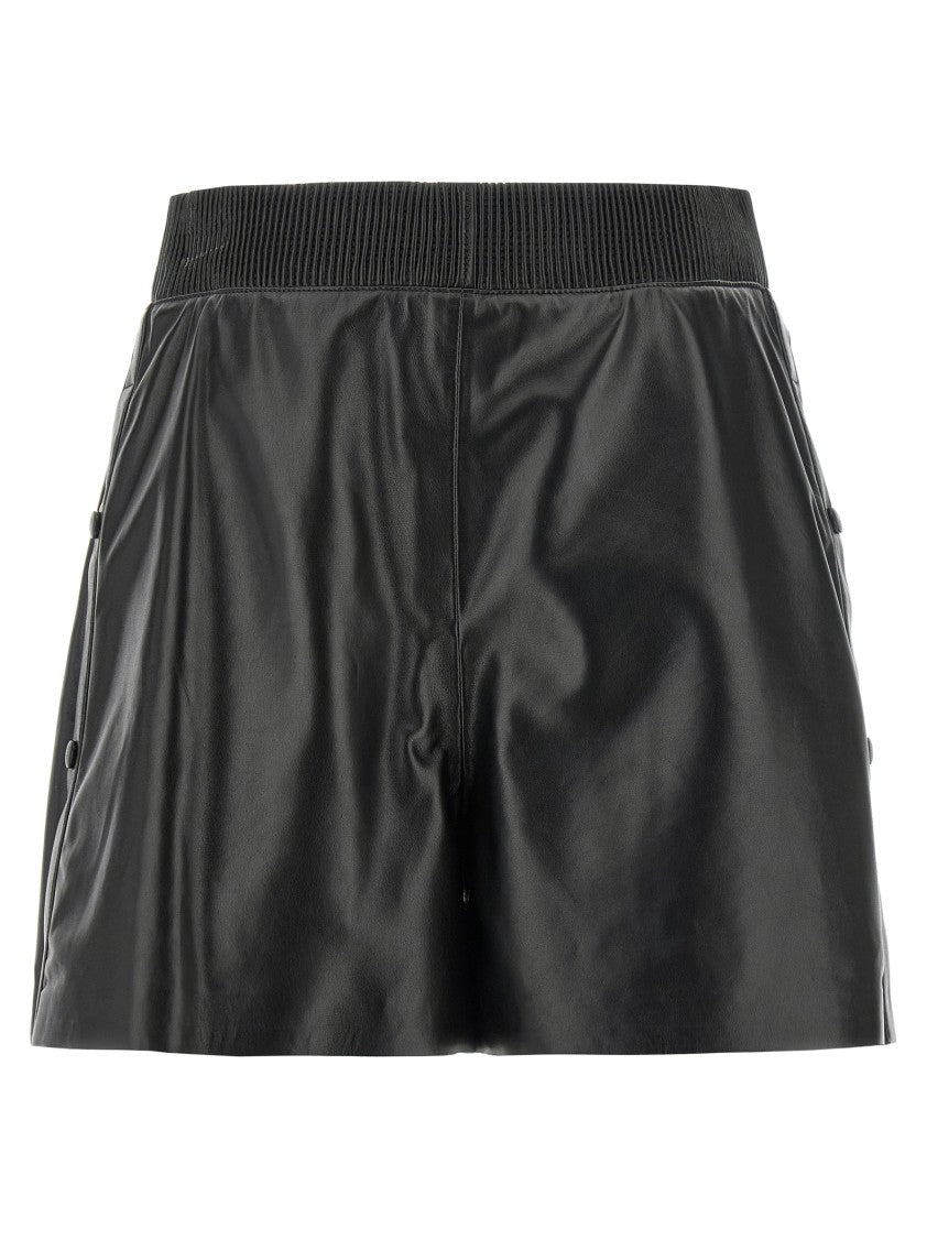 Giovanni Bedin Nappa Leather Shorts With Ribbed Details