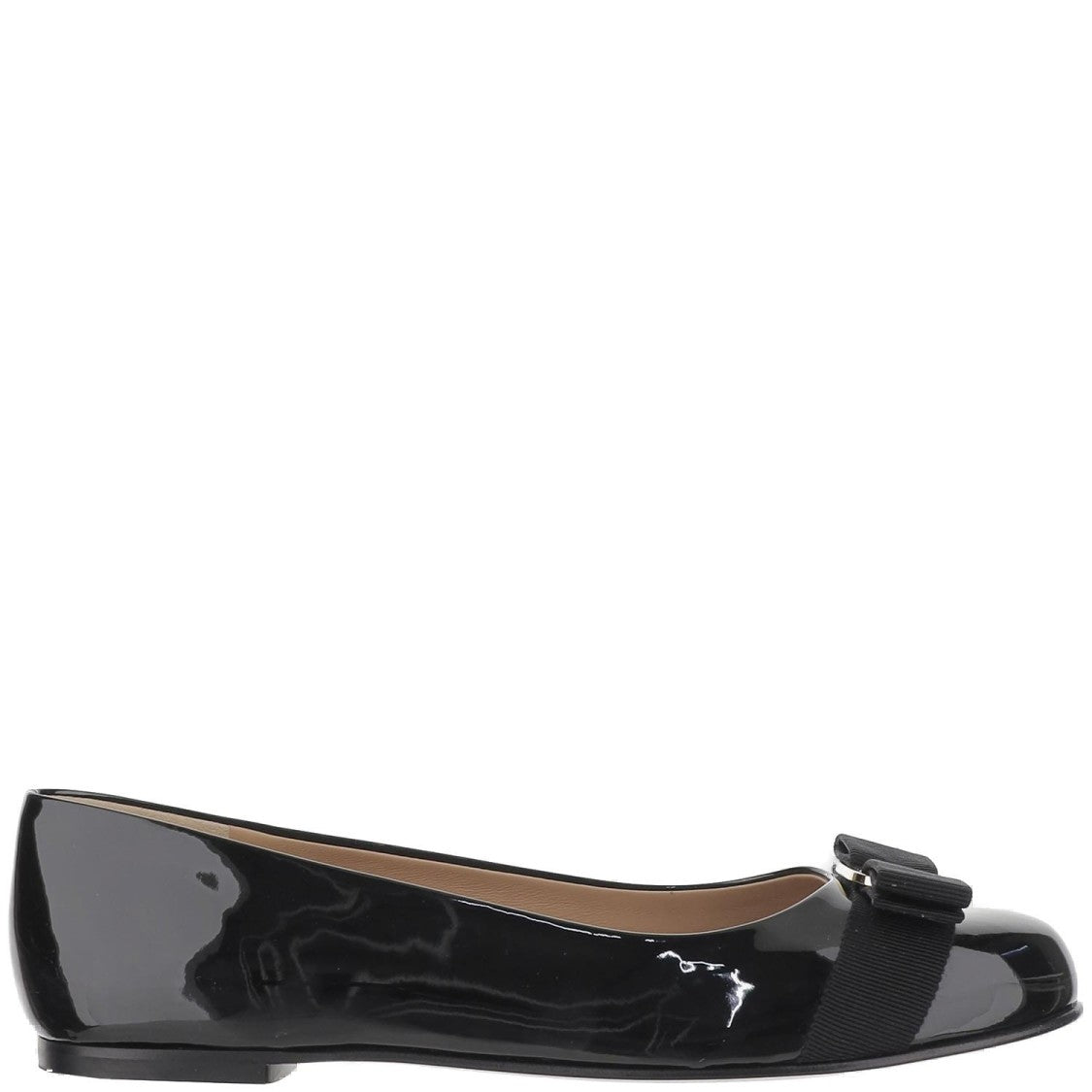 Salvatore Ferragamo Grosgrain Bow Leather Varina Ballerinas