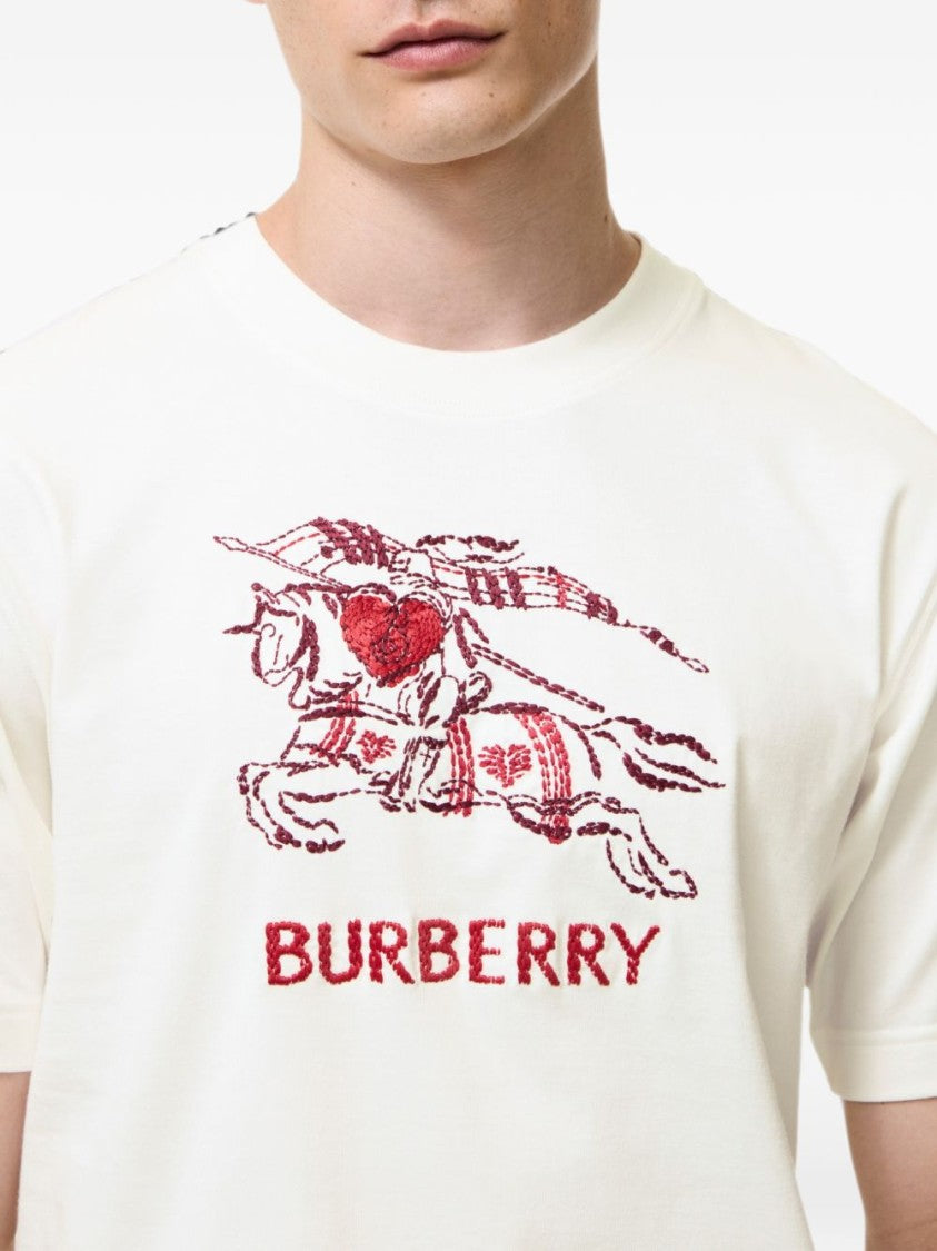 Burberry Relaxed-Fit Cotton T-Shirt With Embroidered Knight Design
